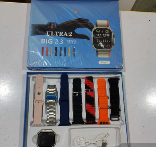 iMounra 2 BIG 2.01 Ultra Smartwatch Random Box | 7 in 1 Strap Multi-Color Bundle | Premium Design & Advanced Features (Random Boxes)