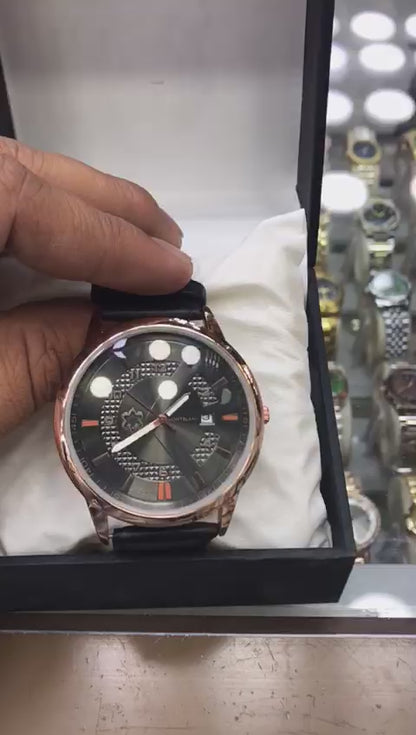 MontBlanc 0817A Men’s Luxury Watch | Premium Leather Strap, Water Resistant, Elegant Analog Timepiece ( without box )