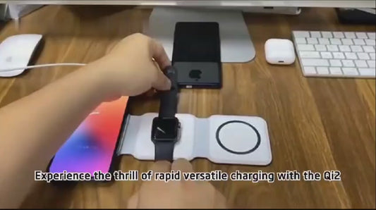 3 in 1 Magnetic Foldable Wireless Charging Station 15W Fast Charger for iPhone, AirPods & Smartwatch