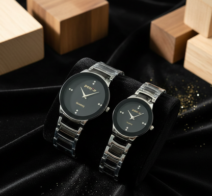 POSITIF Couple Watch – Elegant Matching His & Her Timepieces | Stylish Pair Gift For Lovers, Anniversary & Special Occasions (Without Box random colour)