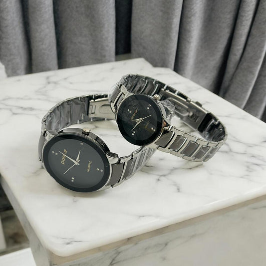 POSITIF Couple Watch – Elegant Matching His & Her Timepieces | Stylish Pair Gift For Lovers, Anniversary & Special Occasions (Without Box random colour)