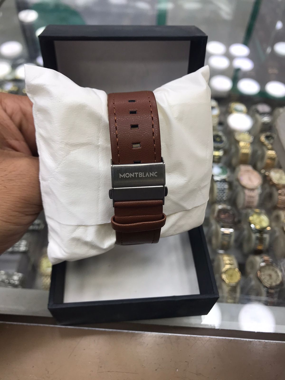 MontBlanc 0817A Men’s Luxury Watch | Premium Leather Strap, Water Resistant, Elegant Analog Timepiece ( without box )