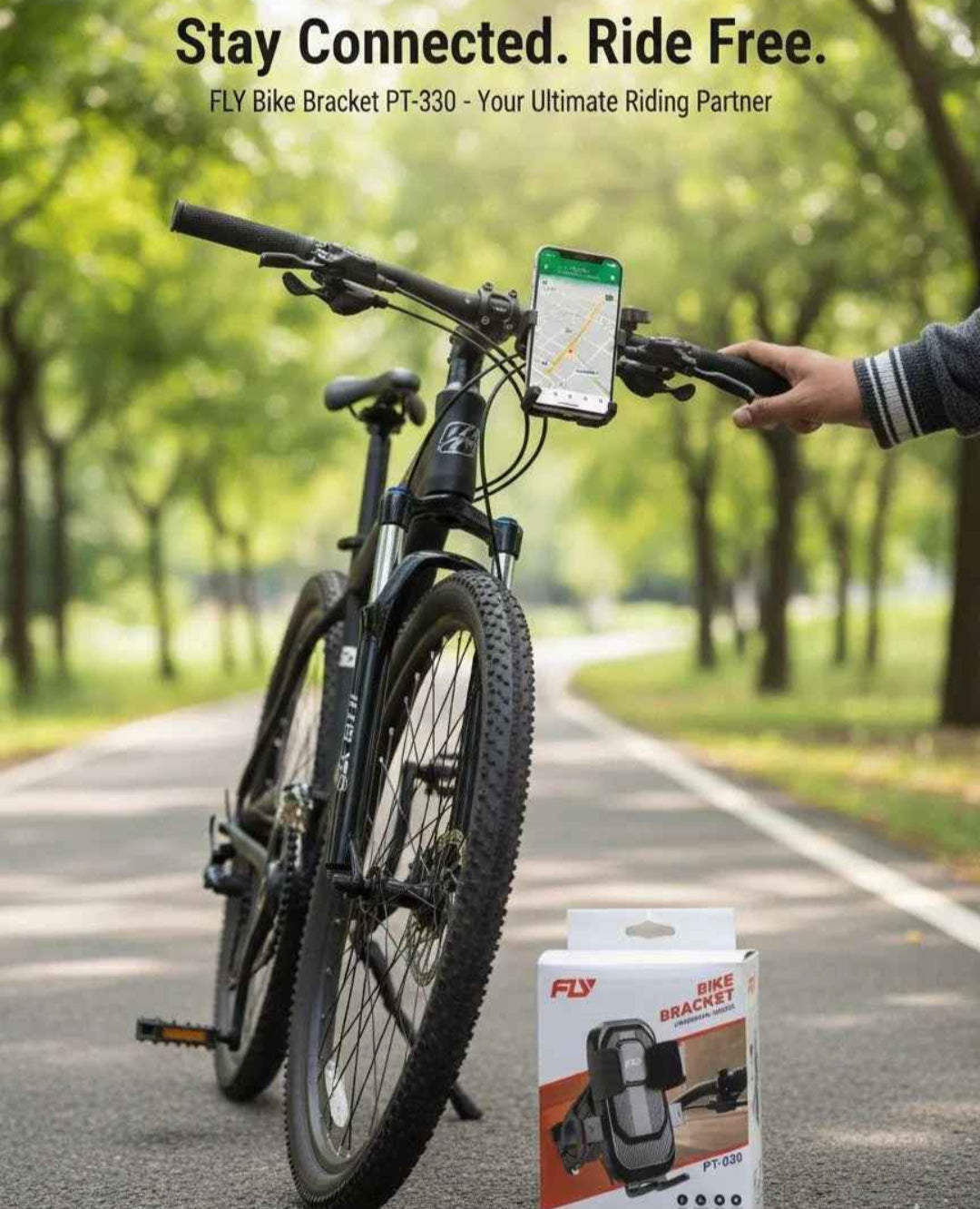 Bike Phone Holder Secure Stable Hands Free Riding With 360 Degree Adjustable Viewing